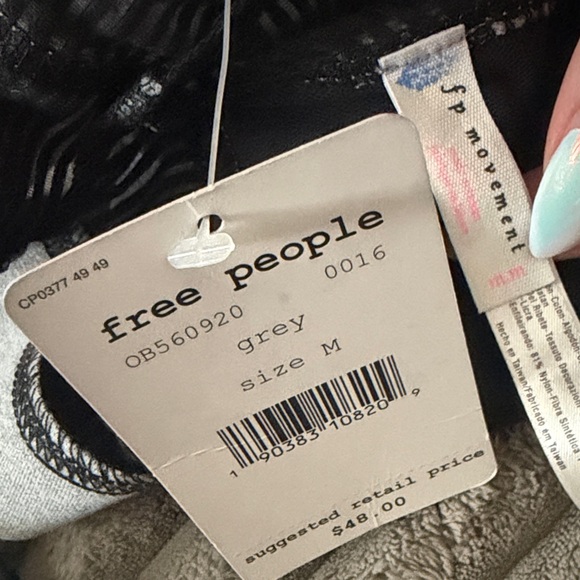 Free People Movement Celeste Sports Bra Grey Black Mesh | Size M | NWT - Picture 8 of 9